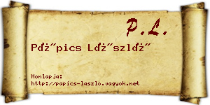 Pápics László névjegykártya