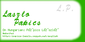 laszlo papics business card